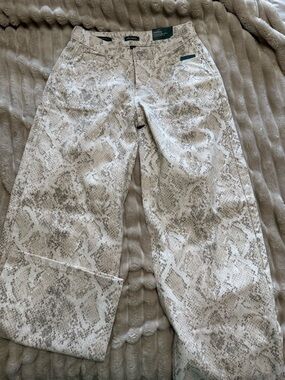 Snake Print Wide Leg Pants - size 00